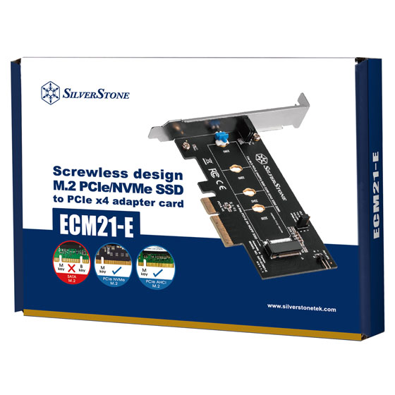 Silverstone ECM21-E M.2 PCIe . NVMe SSD to PCIe x4 adapter card