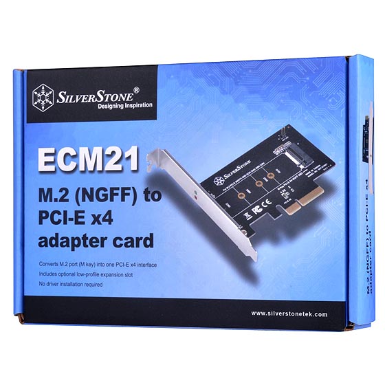 SilverStone ECM21. M.2 PCIe . NVMe SSD to PCIe x4 adapter card