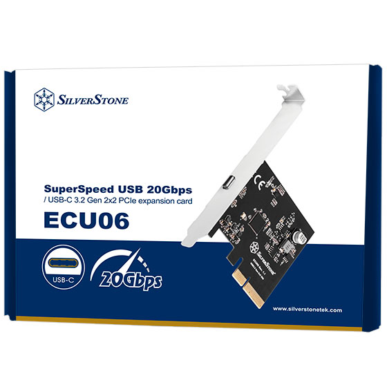 Silverstone ECU06 SuperSpeed USB 20Gbps / USB-C 3.2 Gen 2×2 PCIe expansion card