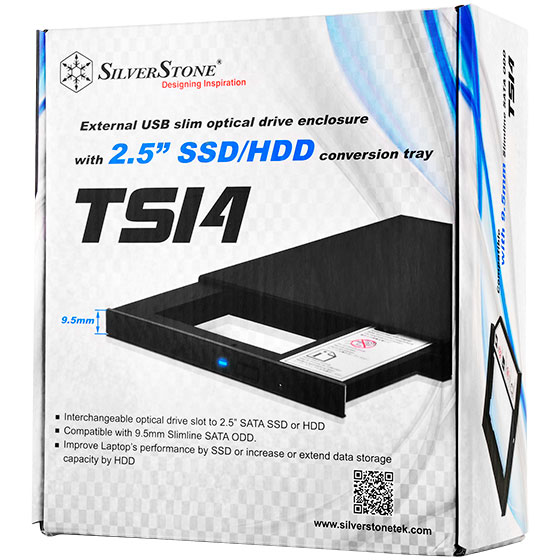 SilverStone TS14 EXTERNAL USB OPTICAL DRIVE and – 2.5 HDD OR SSD ENCLOSURE