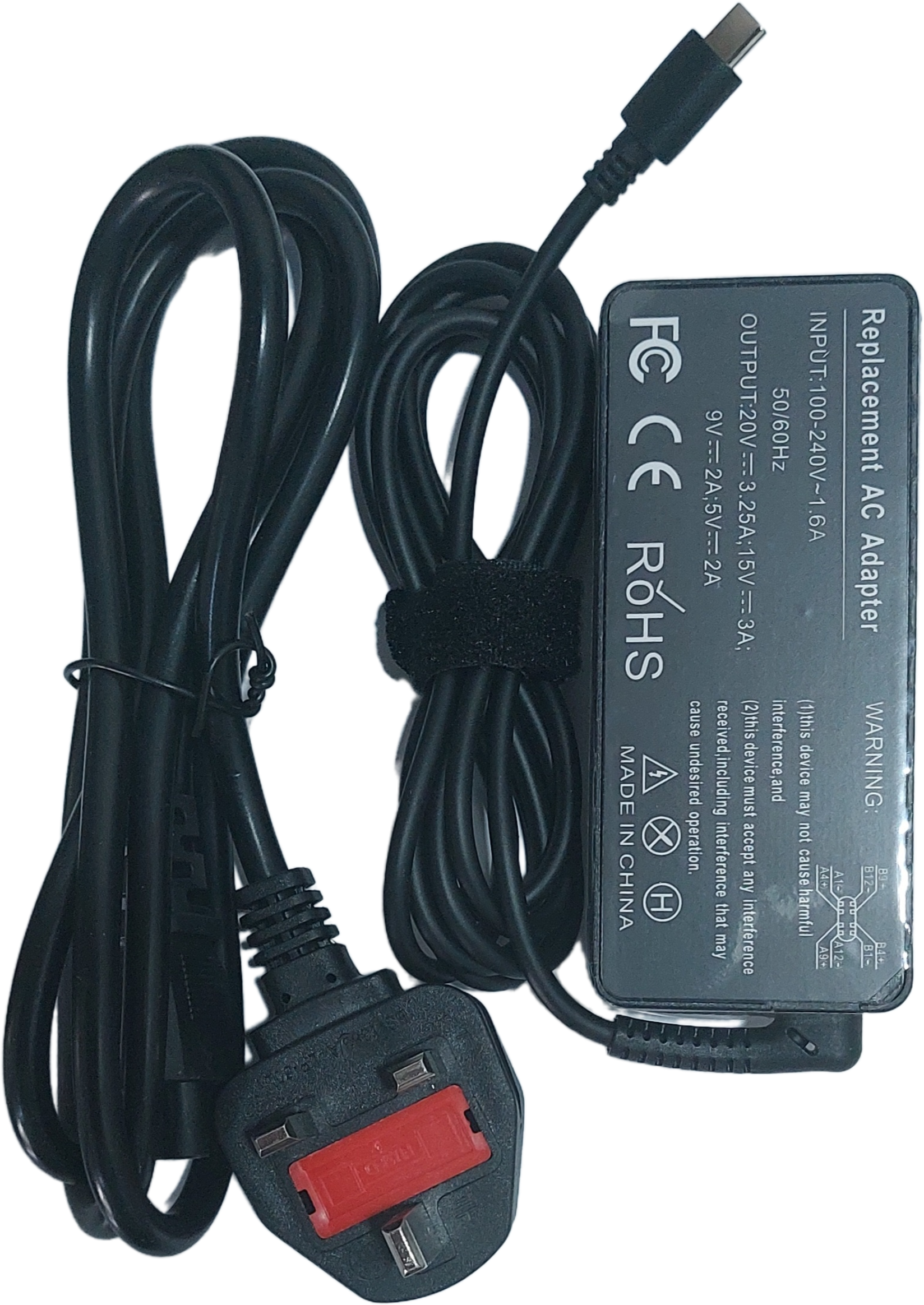 Laptop Charger for Lenovo ThinkPad 65W USB Type C