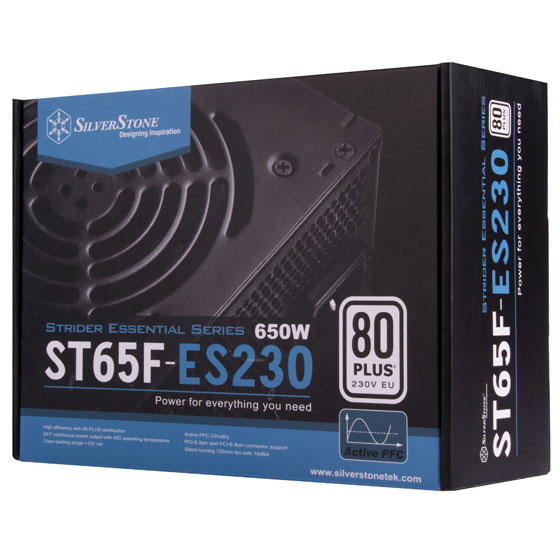 SilverStone ST65F-ES230 – 80 PLUS FLAT BLACK CABLE 650W PSU